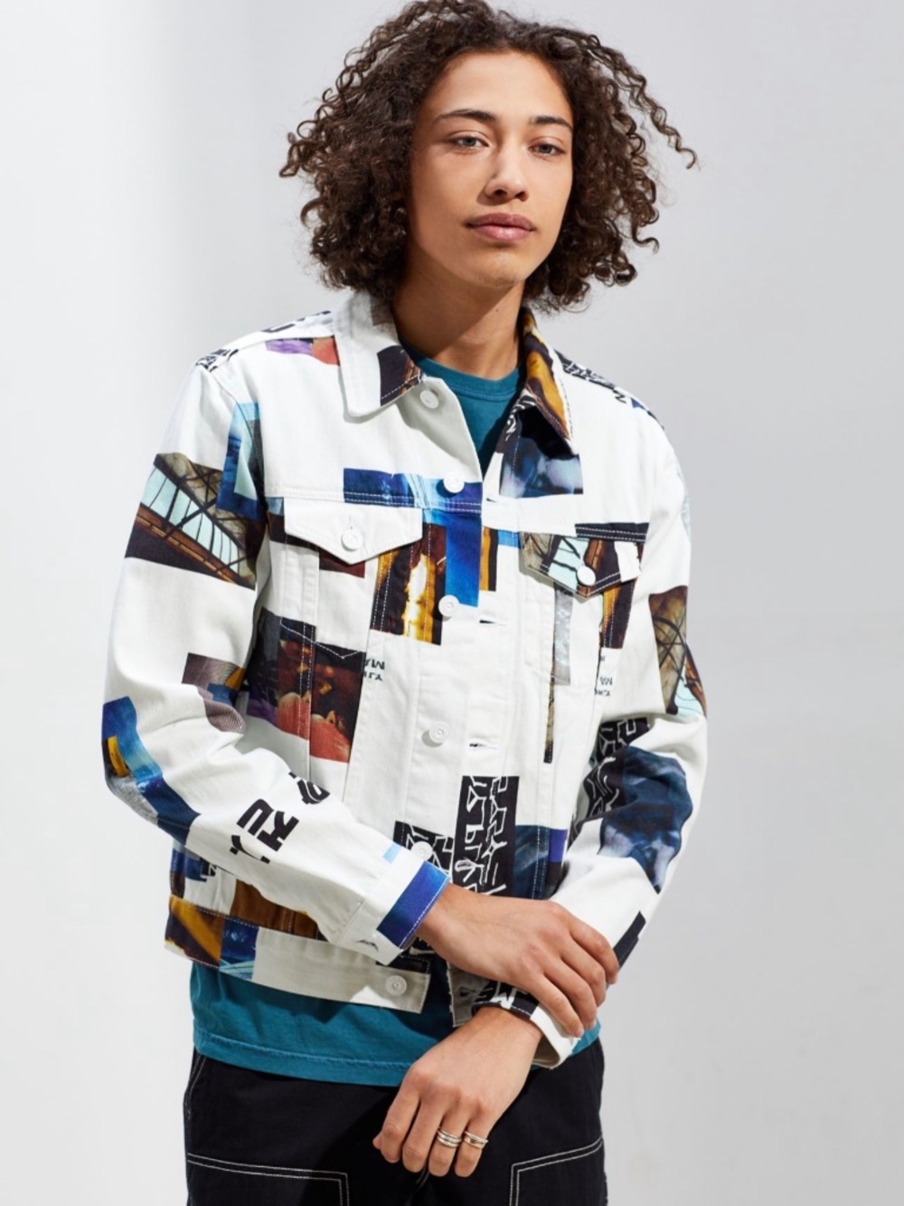 Urban Outfitters BDG Men’s “Pictures” Patterned Denim Jacket